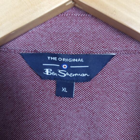 Ben Sherman Mens Button-Up Long Sleeve Shirt XL Red Preppy Casual Quiet Luxury - Picture 3 of 8